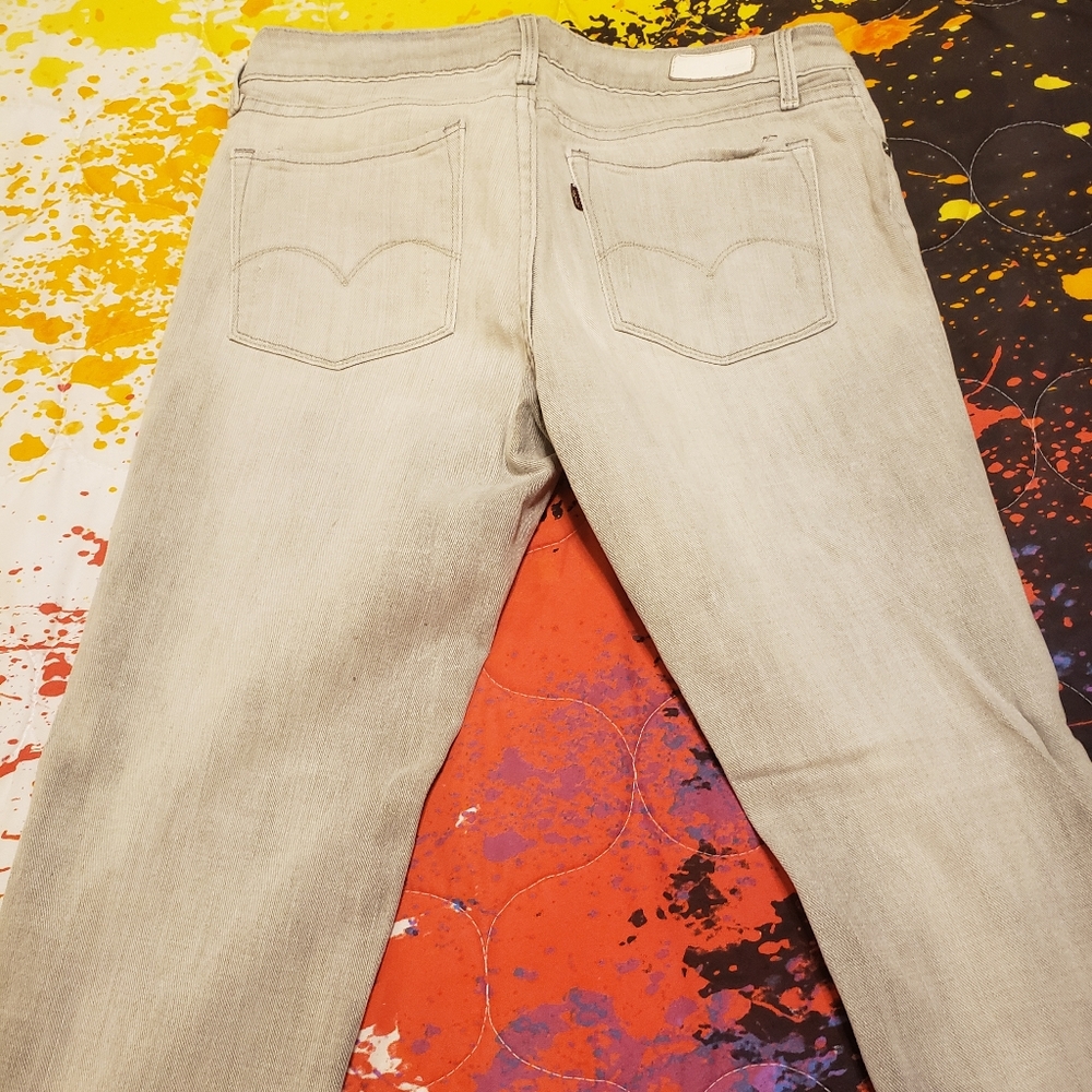 Womens Light Gray Levi's 6R/ W28 Cotton mix Denim
